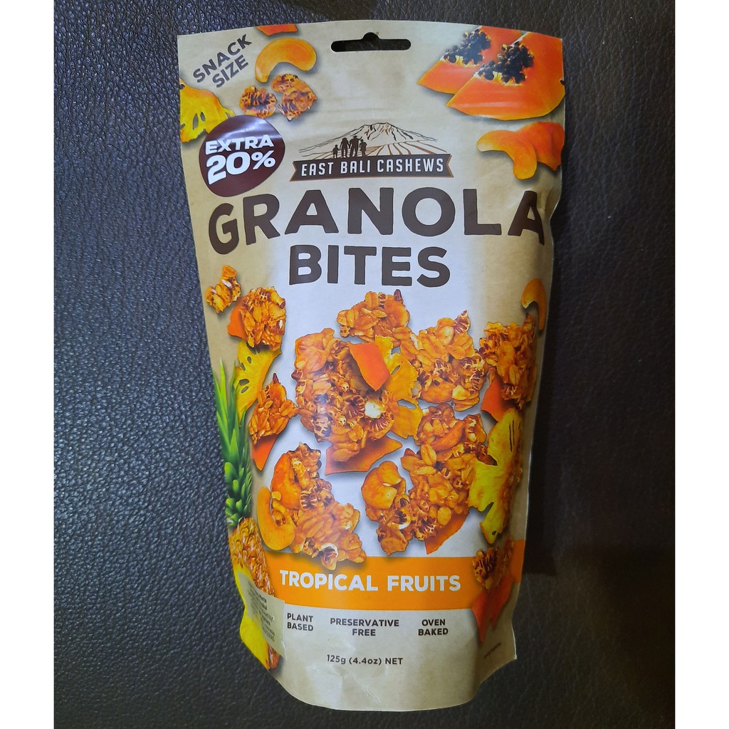 

East Bali Cashews Granola Bites Tropical Fruits 125 gr