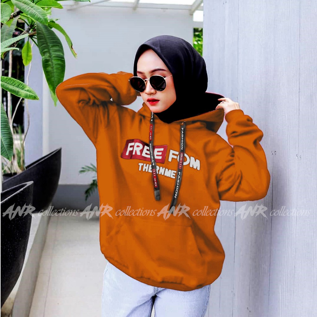 Sweater Hoodie FreeFOM Wanita | Sweater Korean Modis Cewek Fleece