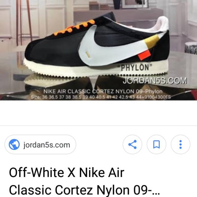 Jual Off white x nike cortez \