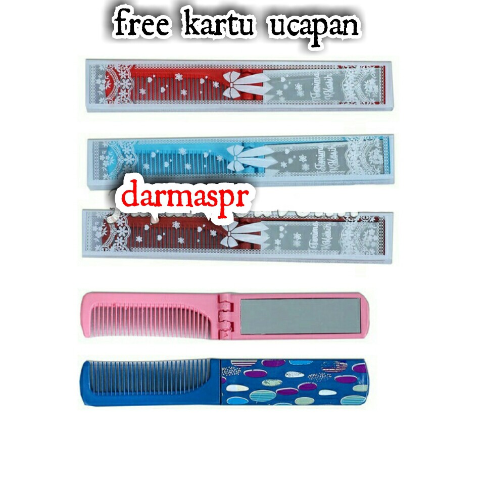 Souvenir 100 Pcs Sisir Lipat Kaca Kemasan MIKA motif Hadiah Pernikahan Cermin Murah Sovenir Unik