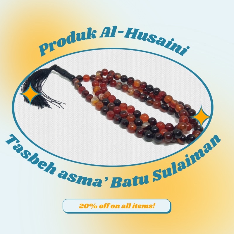 Tasbih Giok Kesehatan Karomah Asma Majelis Alhusaini Pria Wanita 99 butir 8mm