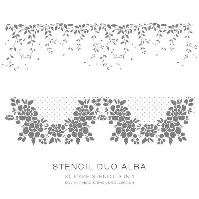 

Duo Alba Cake Stencil Stensil Kue Buttercream Ganache Silvia Favero
