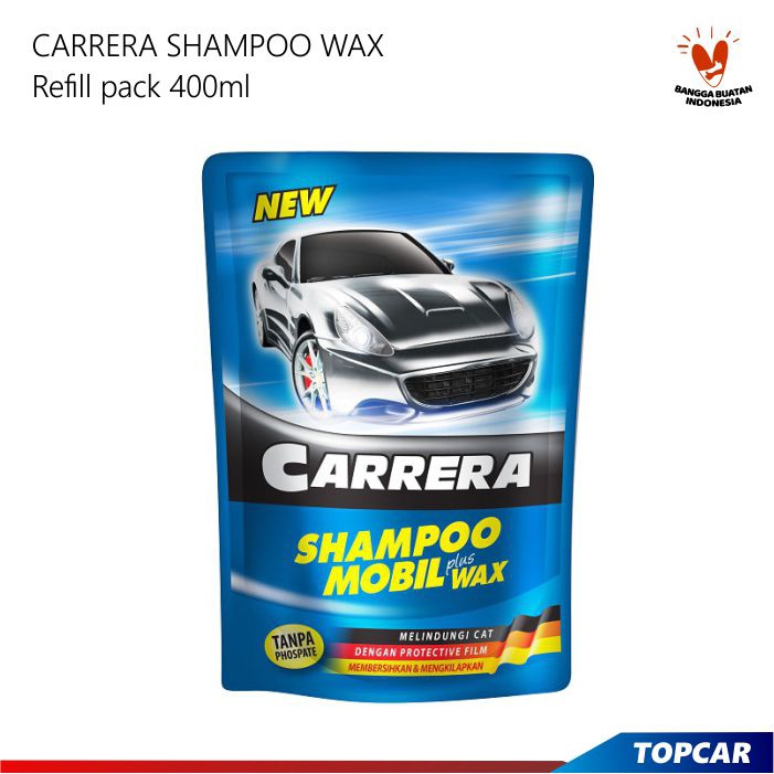 Carrera Shampo Mobil Motor Plus Wax 400 ml Body Cat Kilap Waxing Pembersih Pengkilap Pelindung Body Mobil Motor