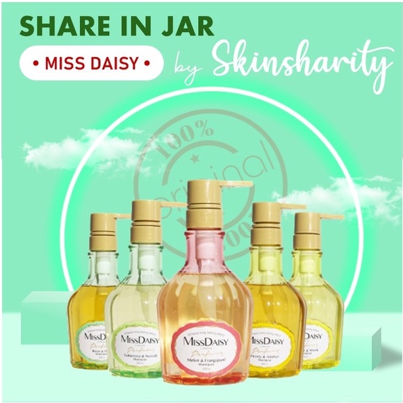 [SHARE IN JAR] MISS DAISY | French Perfume Shampoo | Peony &amp; Amber | Bulgarian Rose &amp; Oud | Blackcurrant &amp; Vanilla Sugar | Melon &amp; Frangipani | Tuberose &amp; Neroli | Muguet &amp; Musk | BPOM | Sulfate Free | Paraben Free | Alcohol Free 15ML 20ML 30ML 60ML