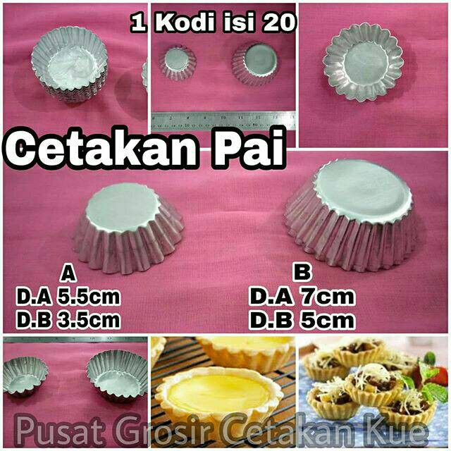 1 Set Cetakan Pai Isi 20 Pics Atau 1 Kodi / Cetakan Kue / Loyang Kue