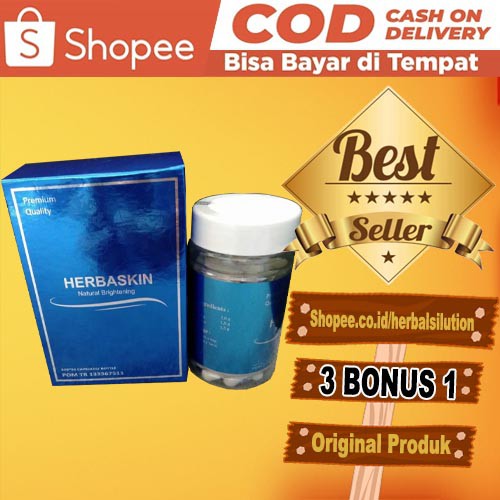 (ADA KARDUS) HERBASKIN BRIGHTENING SKIN ORIGINAL - OBAT PEMUTIH KULIT ALAMI - HERBASKIN ASLI