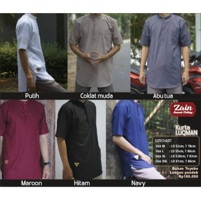 Zain Kurta Gamis Pakistan Luqman Lengan Pendek