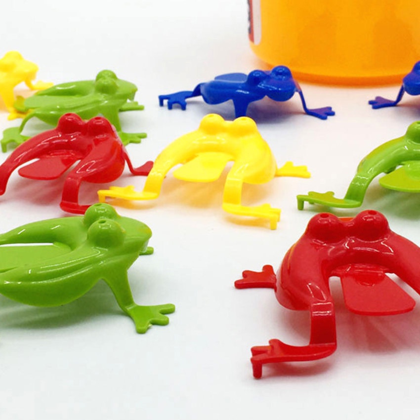 Jumping Frogs Toys Mini Transparan Plastik Anak Jari Action Training Mainan Antistress Mainan Pereda Stres