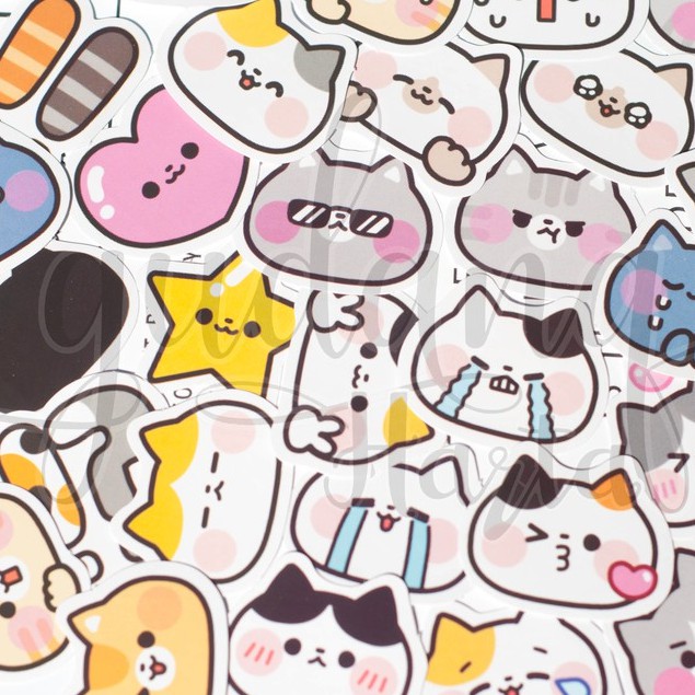 Stiker Kepala Kucing Cat Head Lucu DIY Scrapbook GH 303366