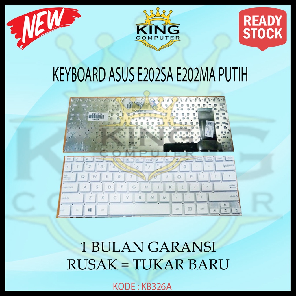 Keyboard Laptop Asus E202 E202M E202MA E202S E202SA TP201SA Putih