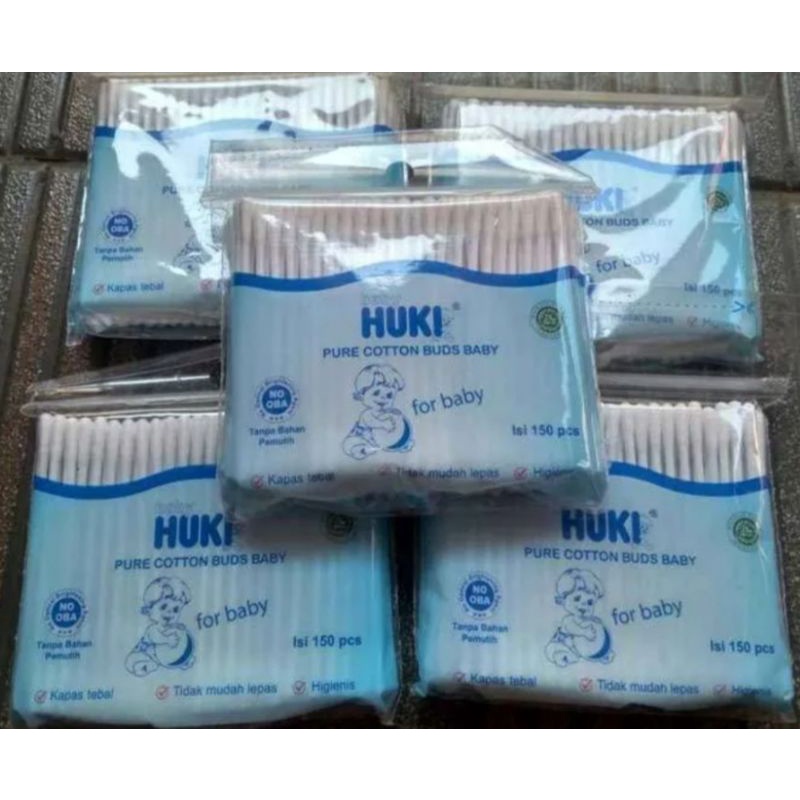 HUKI BABY Cotton Bud 150 Pcs Cutton Bud Bayi Dan Anak