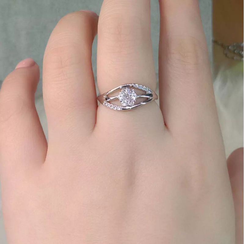 Cincin Titanium Wanita Anti Karat, Anti Alergi, Tahan Lama, Di Jamin REALPICT 100% Dan High Quality, Cincin Bunga Silver