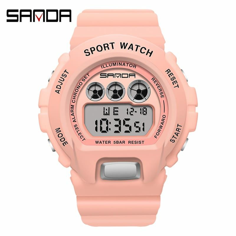 SANDA 2018 WARNA FAVORIT PILIHAN Jam Tangan Wanita Pria Digital Sport EL Backlight Tali Rubber Anti air