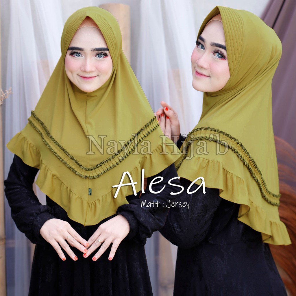 Jilbab Instan terbaru Hijab Bergo Alesa Kerudung Jersey Premium termurah dan terlaris Nayla Hijab-2
