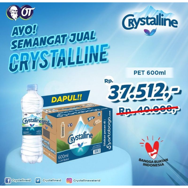 Jual Air Mineral Crystalline Pet 600ml | Shopee Indonesia