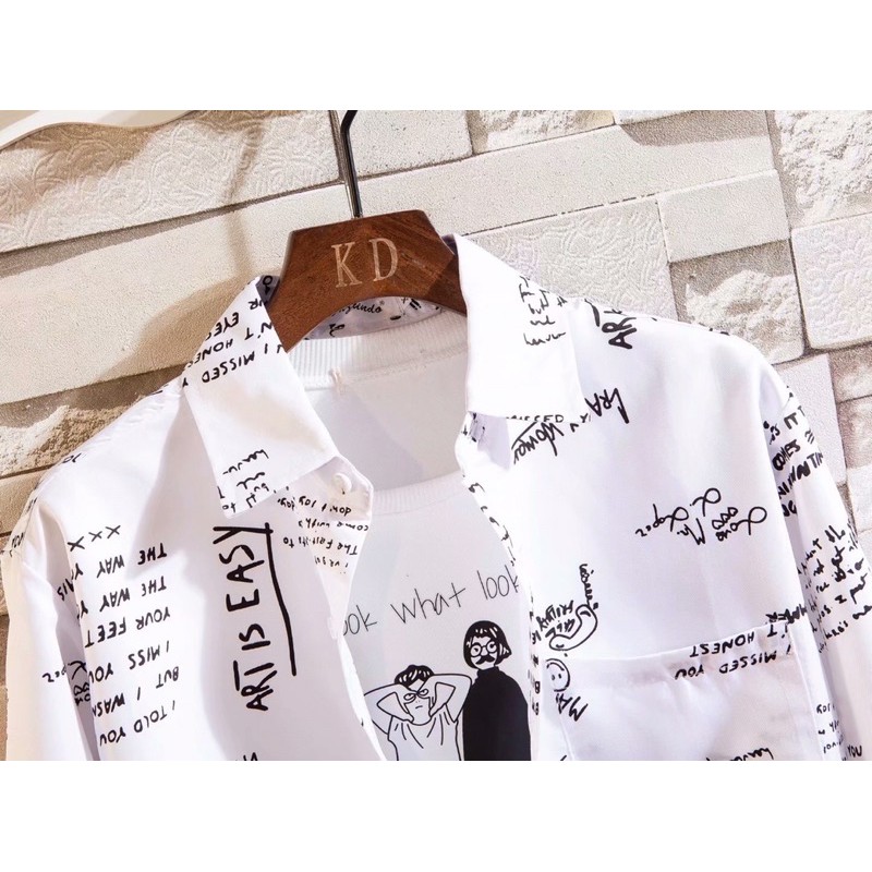 KEMEJA IMPORT PRIA KOREA ORIGINAL GRAFITI M-3XL YU1