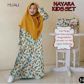 KID ALDA LAVENDER POLKA gamis syari anak perempuan hijab baju muslim gaun pesta modis modern KATUN