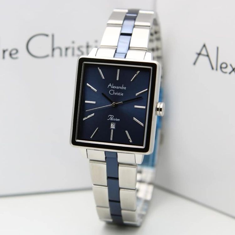 Alexandre Christie AC2895 Original Jam Tangan Wanita Stainless Silver Blue
