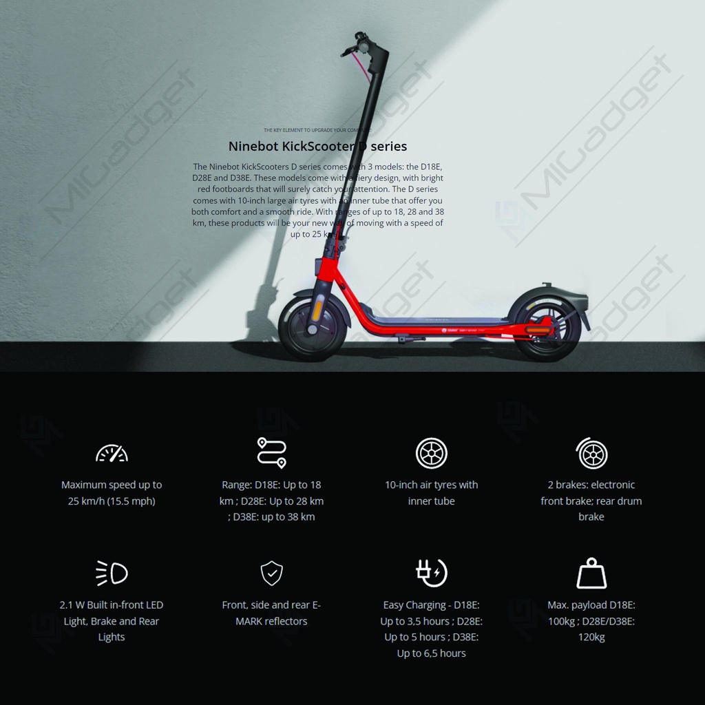 Segway Ninebot Scooter KickScooter D28 - Skuter Elektrik