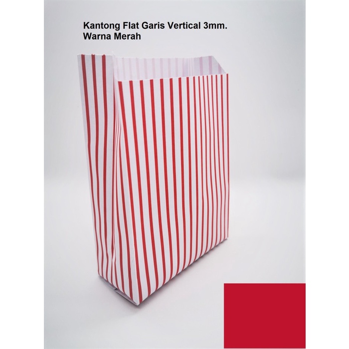 

Paperbag Kantong Tahan Air Minyak vertikal merah3mm 14x6x21 Foodgrade