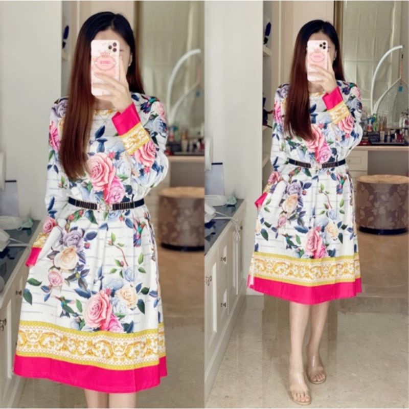tunik dress import dress bunga dres tunix flower floral garden korea bangkok bkk premium import