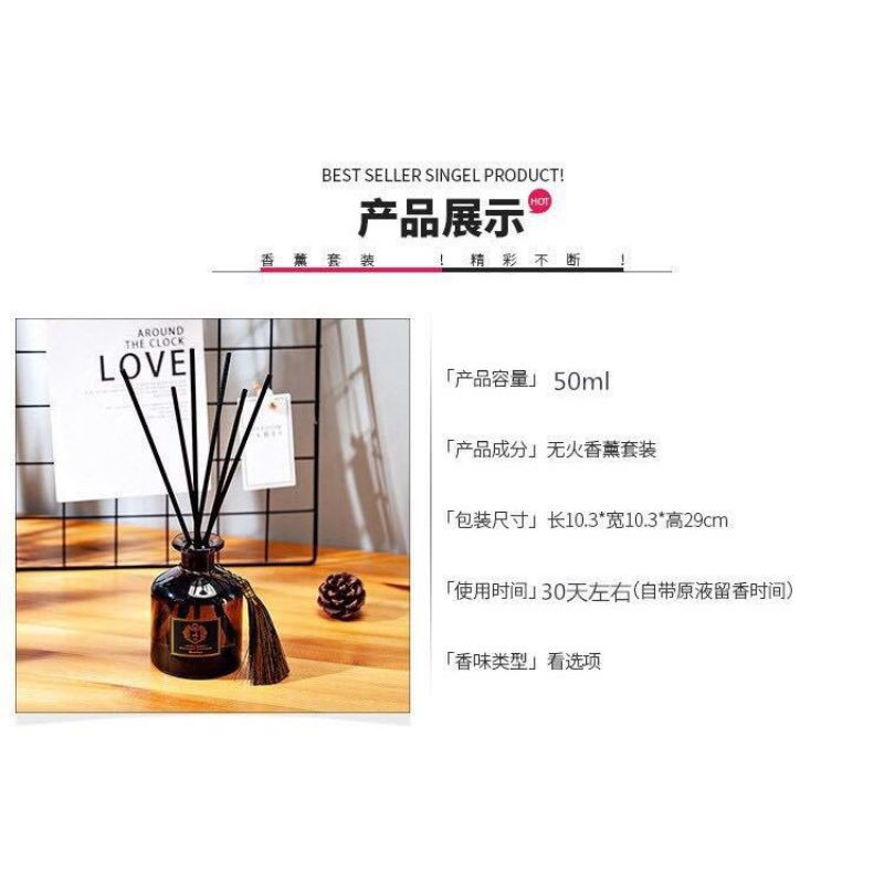 REED DIFFUSER AROMA PARFUM PENGHARUM RUANGAN AROMATHERAPY ESSENTIAL OIL LEMON SANDALWOOD ROYAL