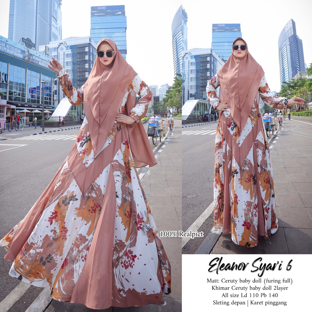 Zahira1808 Eleanor 6 Syari Ibu Busui Dress Hijab Muslimah Atasan Terlaris Gamis Syari Ori Best Seller-4