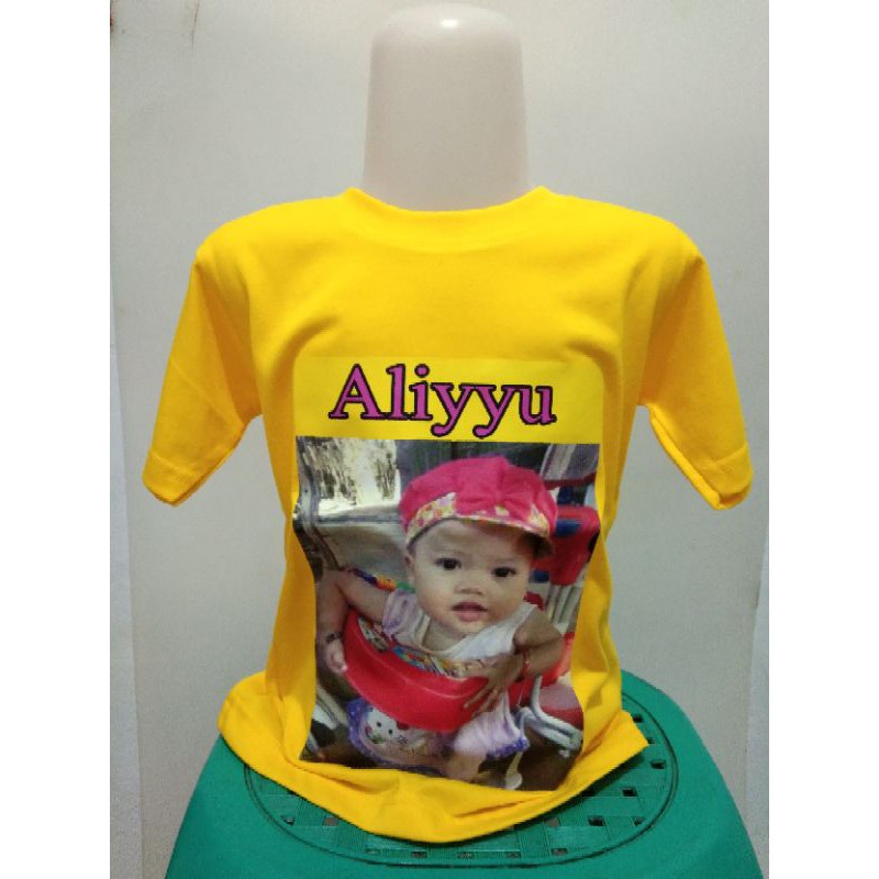 cetak FOTO dan NAMA di kaos bayi dan anak LENGAN PENDEK