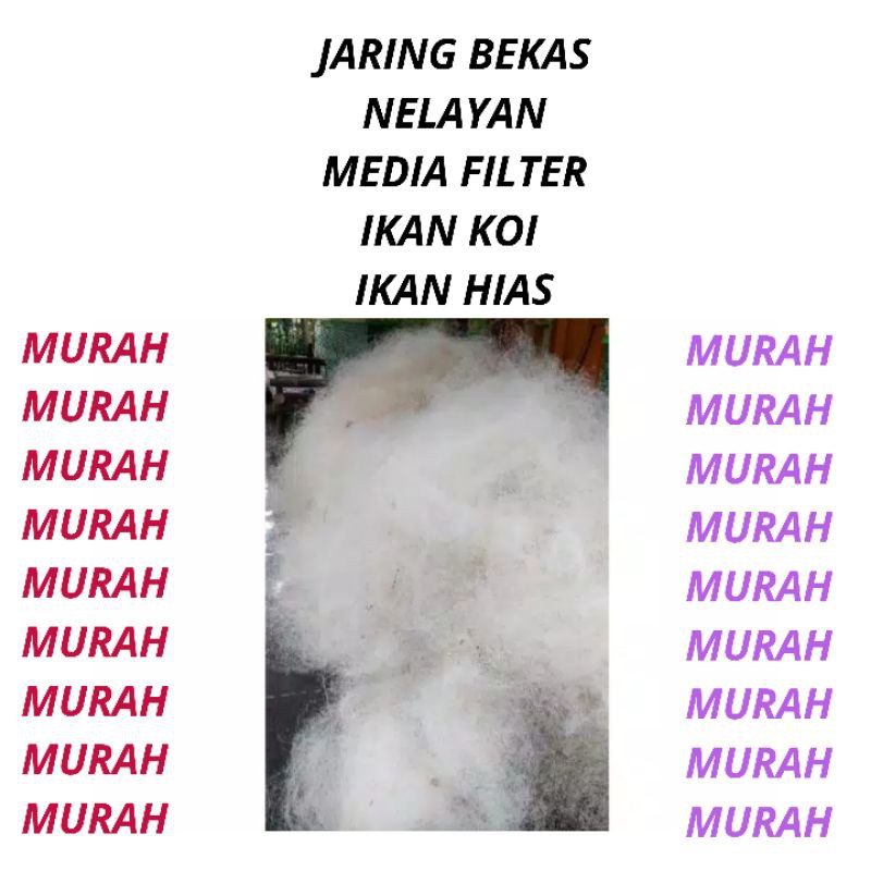 jaring senar nelayan untuk media filter kolam aquarium ikan koi isi 1kg Jaring ikan nelayan