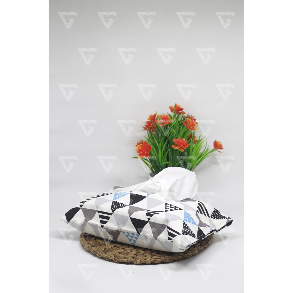 Tempat Tisu -Sarung Tisu - Cover Tissue - Box Tisu Kanvas - Wadah Tisu Motif TRIBAL