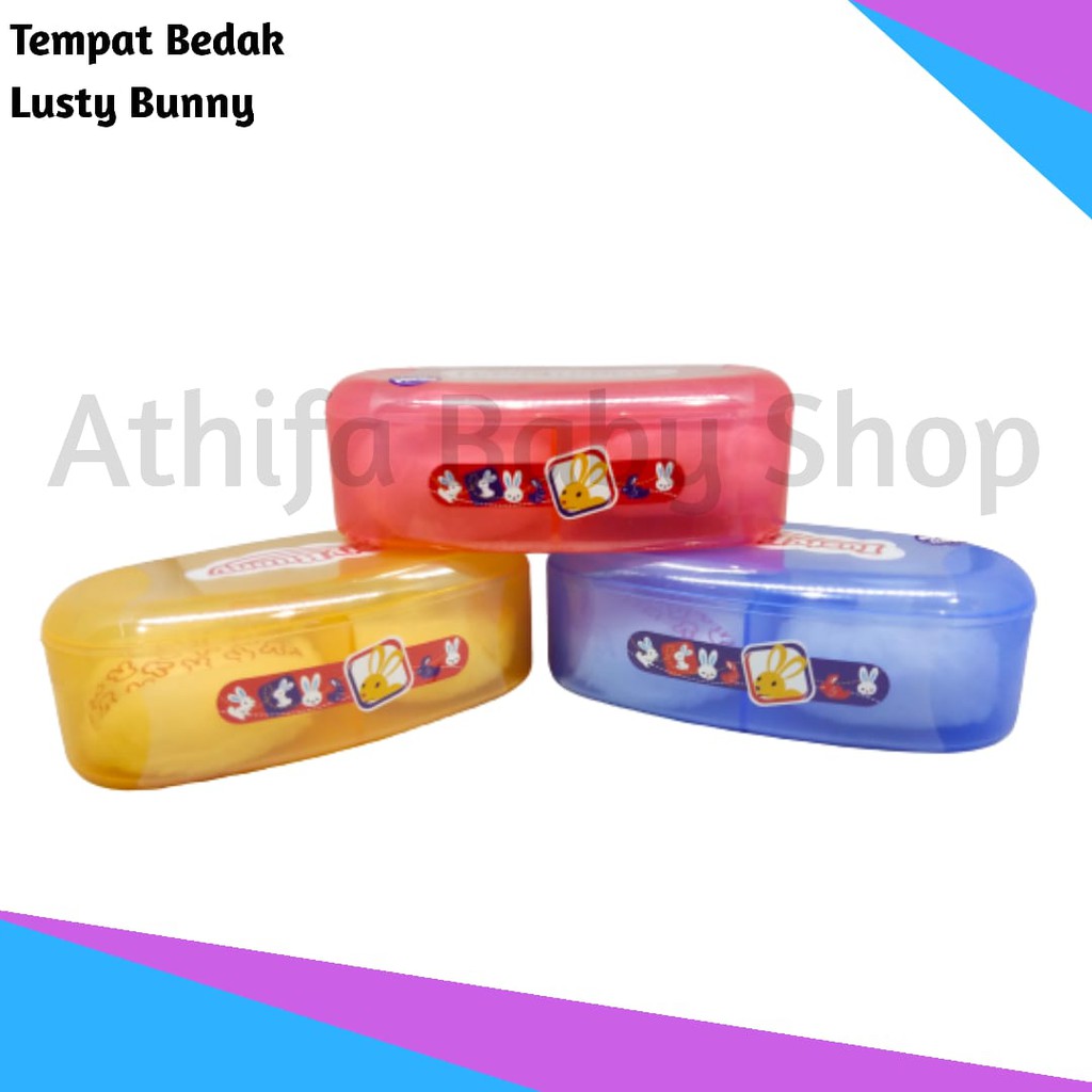 Tempat Bedak Bayi Lusty Bunny Anti Pecah 2 in 1 Tempat Bedak Tabur Bayi TB-1530 Ovale Case BPA FREE