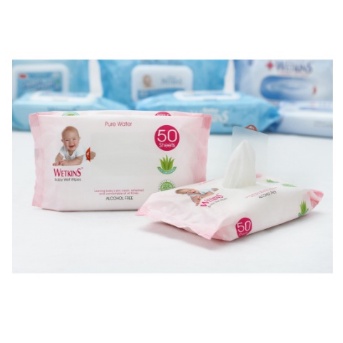 BUY 1 GET 1 Tissue Basah Wetkins Baby Blue Baby Pink