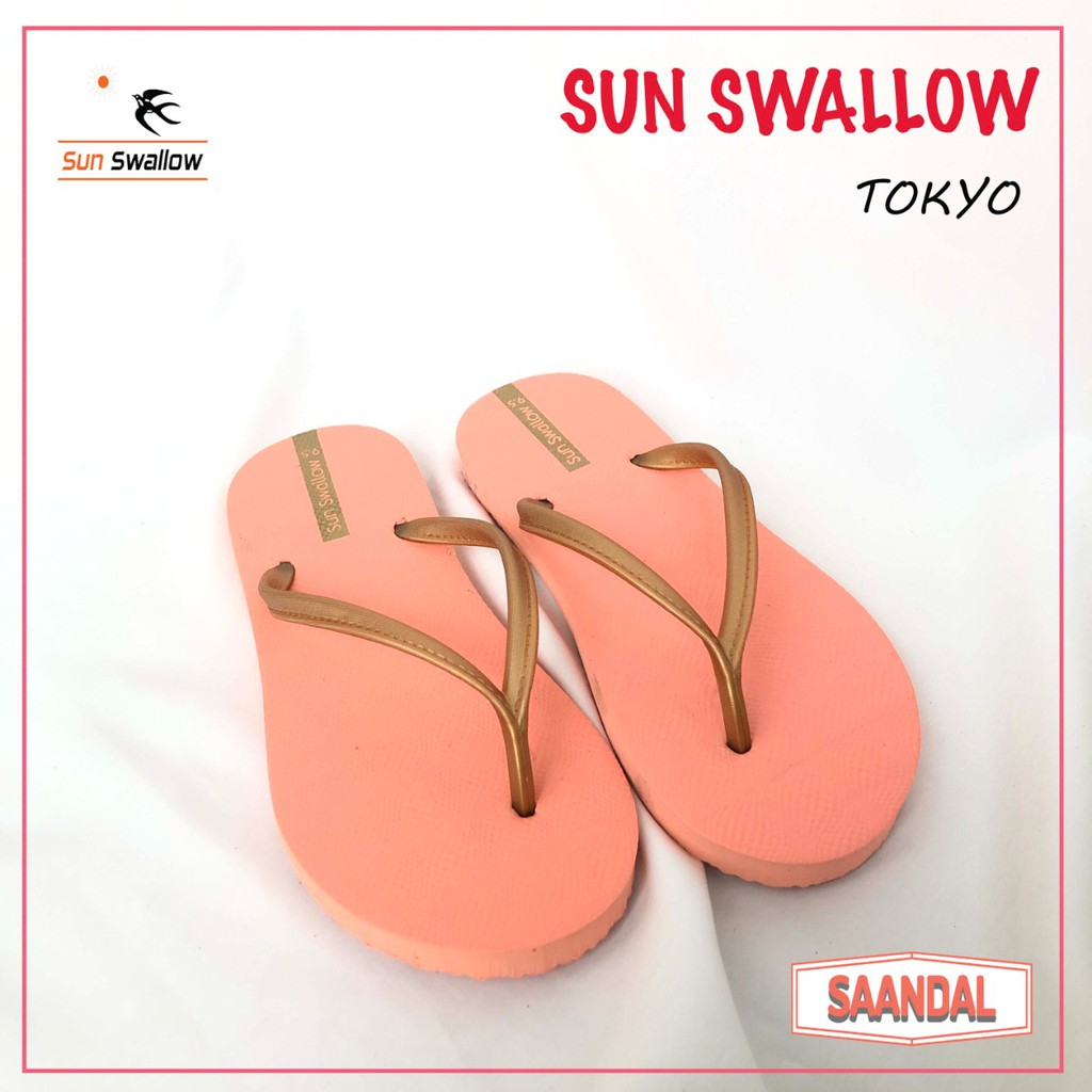 GROSIR-Sandal Jepit Wanita Sun Swallow Tokyo (isi 6 pasang sandal)