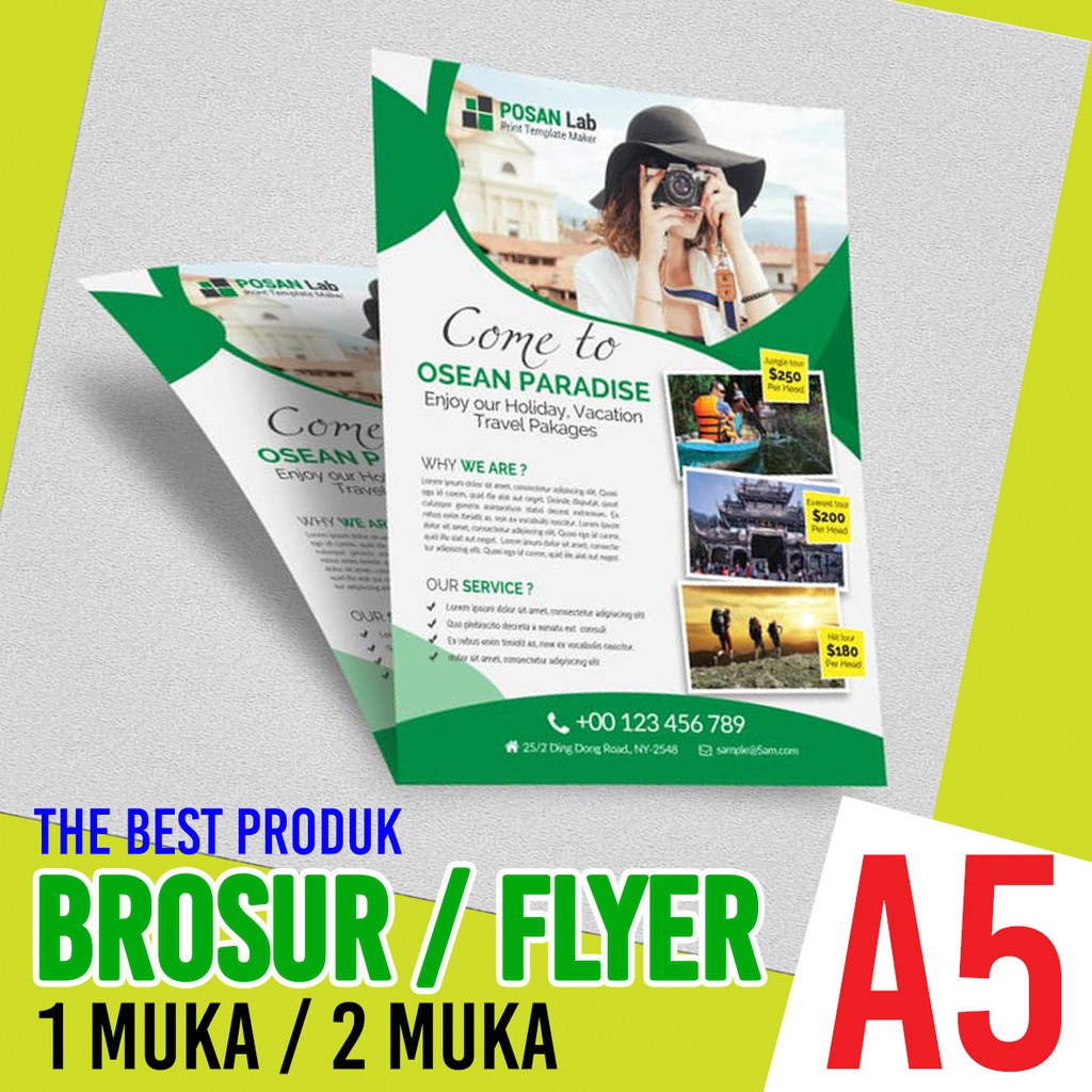 Jual Cetak Brosur A5 / Cetak Flyer / Leaflet Art Paper 150 Gram (min ...