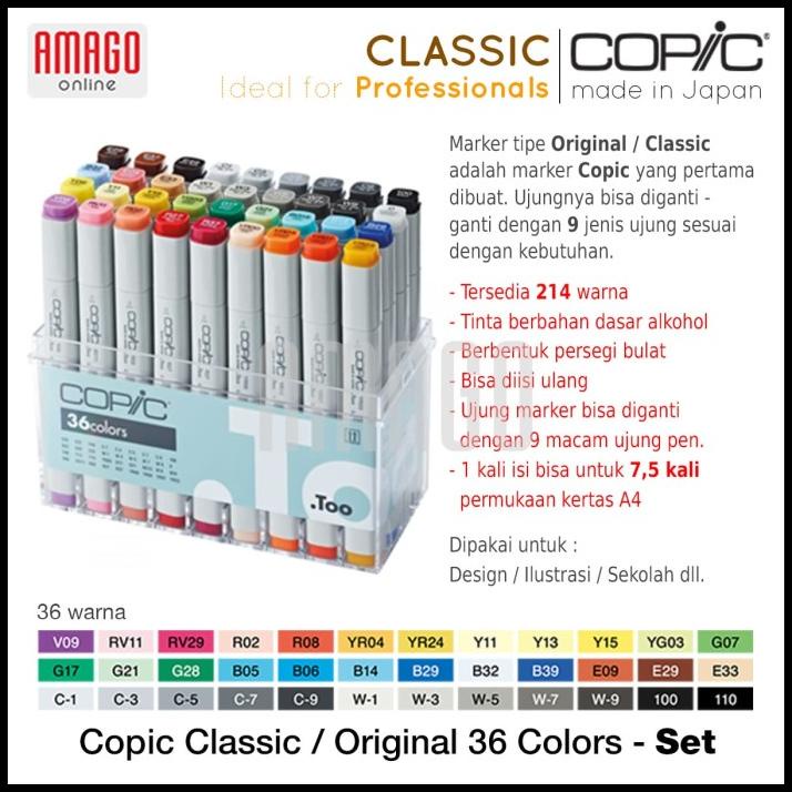 

Copic Classic - Set 36 Basic Color Set - Cmk/36Bc