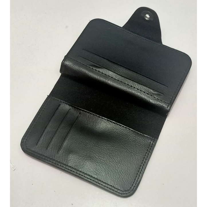 Dompet kulit Pria Lipat Dua Dompet kulit ukuran tanggung 3/4 Kancing Magnet Quality Premium