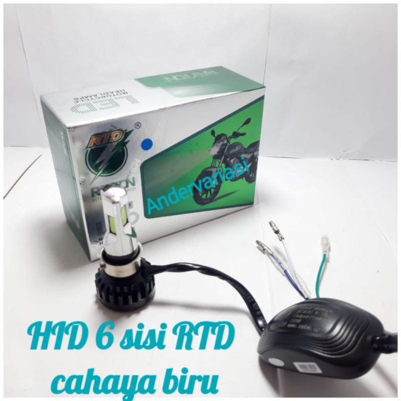 Lampu depan RTD led 6 sisi cahaya biru universal volt/power AC/DC 9-18v/35watt