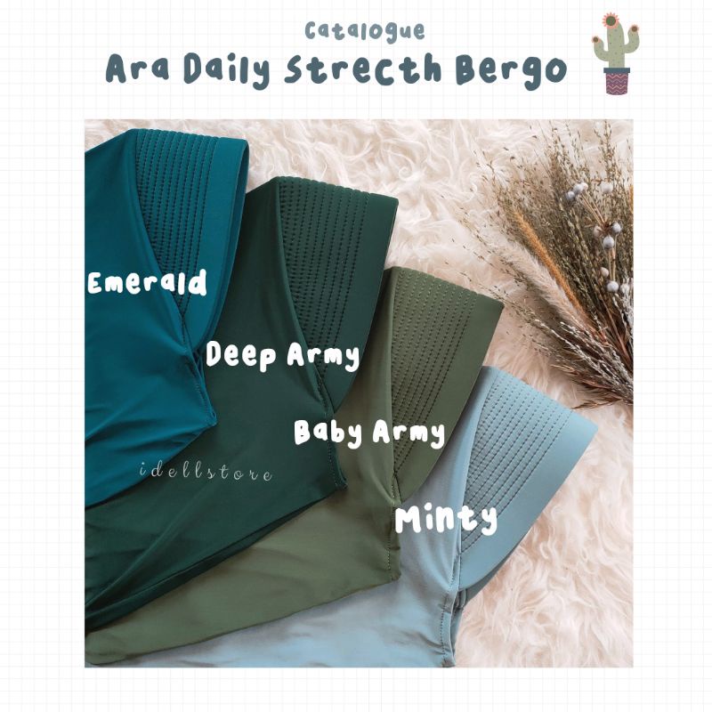 Ara dan Nara Daily Strecth Bergo by idellstore • Bergo Jersey Premium Olahraga