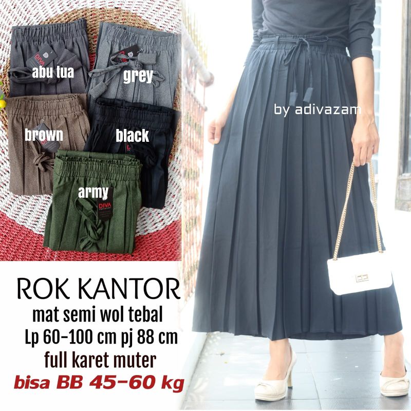 ROK KANTOR PLISKET BAHAN SEMI WOL