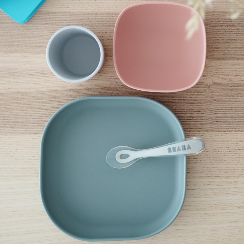 Beaba Silicone Meal Set Piring Mangkuk Anak - Eucalyptus