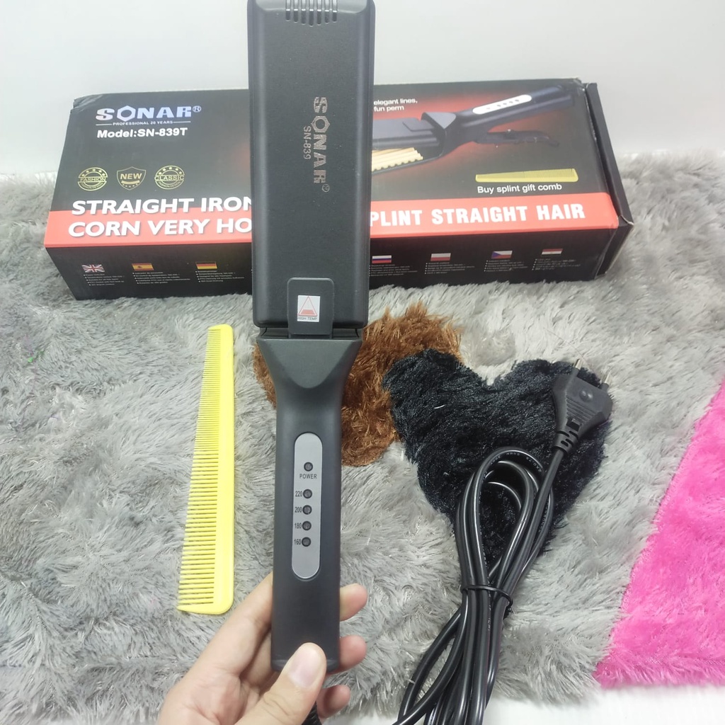 Catok Rambut Sonar SN 839 Splint Straight Hair / Catokan Keramik / catokan model gunting