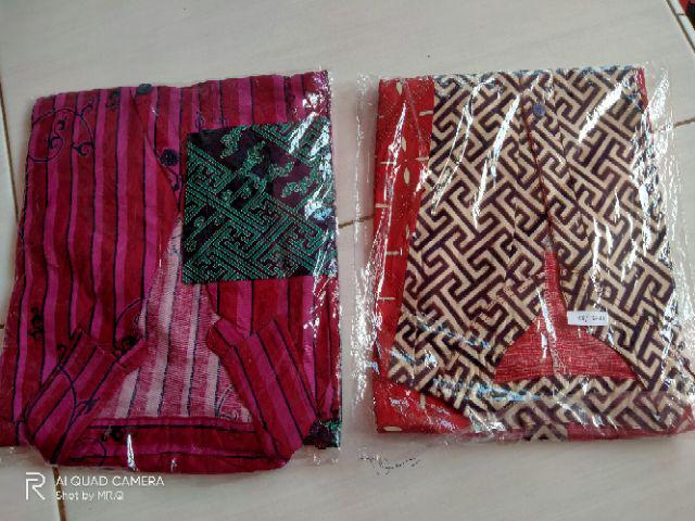 89 Bb Atasan Batik Wanita Lengan Panjang Model Kimono Pita U/ Muslimah & Hijaber Bahan Katun Strecth