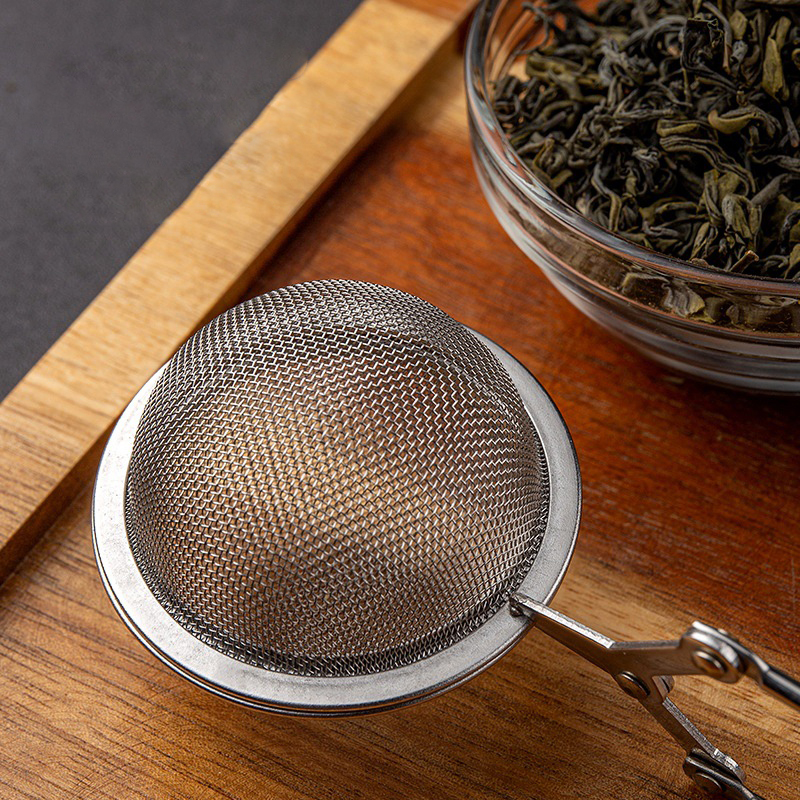 Kitchen Gadget Mesh Teh Kopi Herb Spice Filter Stainless Steel Gagang Panjang Pegangan Saringan Teh Bola Infuser Tea Bag Filter Diffuser Teko