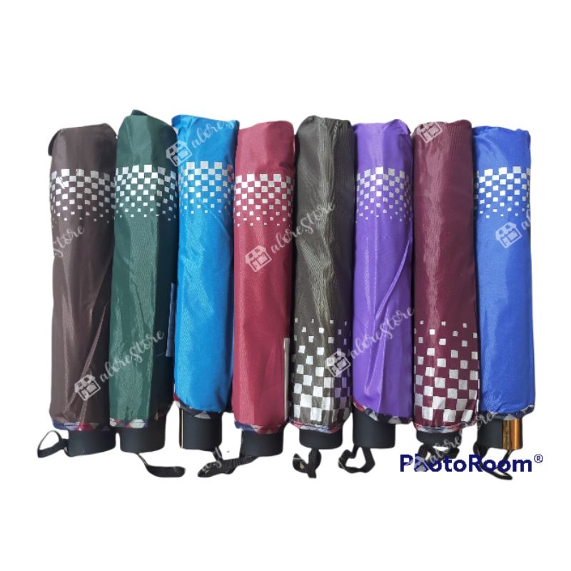 Payung Lipat 3 JUMBO BESAR 10R Jari NF351A LAPISAN SILVER &amp; NF395 LAPISAN HITAM ANTI UV