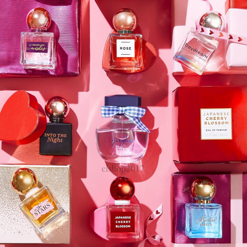 BATH &amp; BODY WORKS BBW EAU DE PARFUM EDP 50 MIX SALTWATER BREEZE JAPANESE CHERRY BLOSSOM JCB MIDSUMMER DREAM ROSE HIBISCUS PARADISE INTO THE NIGHT YOU'RE THE ONE YTO IN THE STARS ITS DAHLIA A THOUSAND WISHES ATW GINGHAM PERFECT PEONY