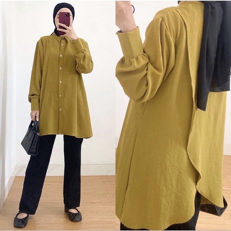 Tunik Crinkle Airflow Wanita - MINA CRINKLE TUNIK