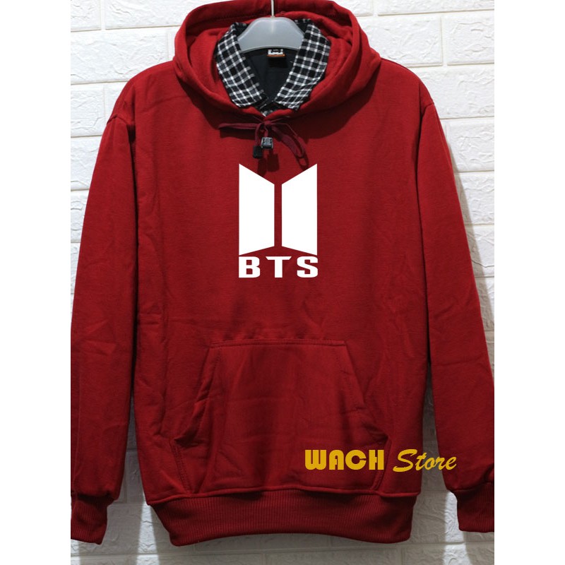 Terbaru Sweater Hoodie Jumper Berlambang BTS Kekinian Murah