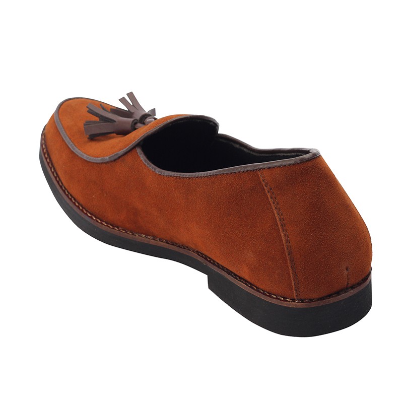 Bossa Brown | Sepatu Loafers Coklat Suede Tanpa Tali Pria Casual Kerja Kantor Laki | Giant x FORIND