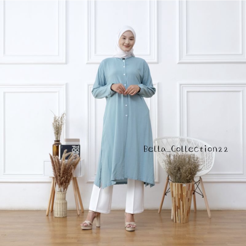 TUNIC,TUNIK LONG TUNIC, Alika LONG TUNIC, Tunik Rayon Crinkle , Alika long tunik panjang polos CRINKLE PREMIUM by @BELLA_COLLECTION TUNIK HIJAB terbaru KEKINIAN