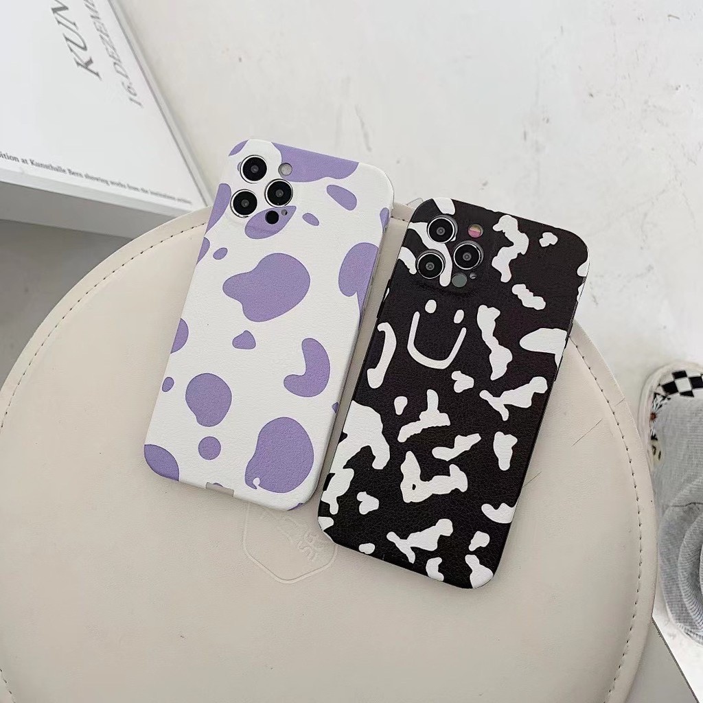 splash leopard lilac black iphone case casing 11 12 7 8 PLUS X XS XR XSMAX MINI PRO MAX